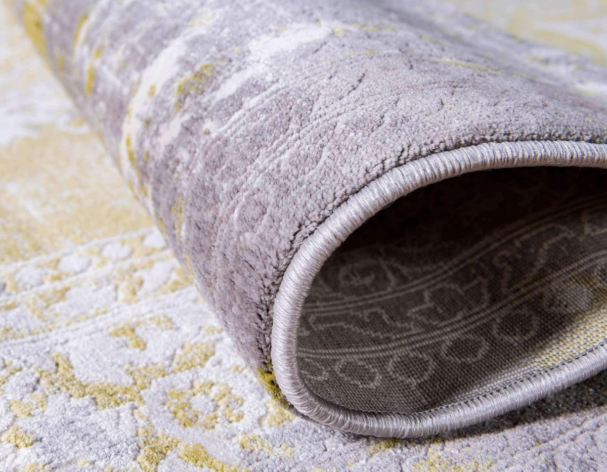 New Classical Collection Area Rug - Olwen (4'Round, Purple/ Gray)