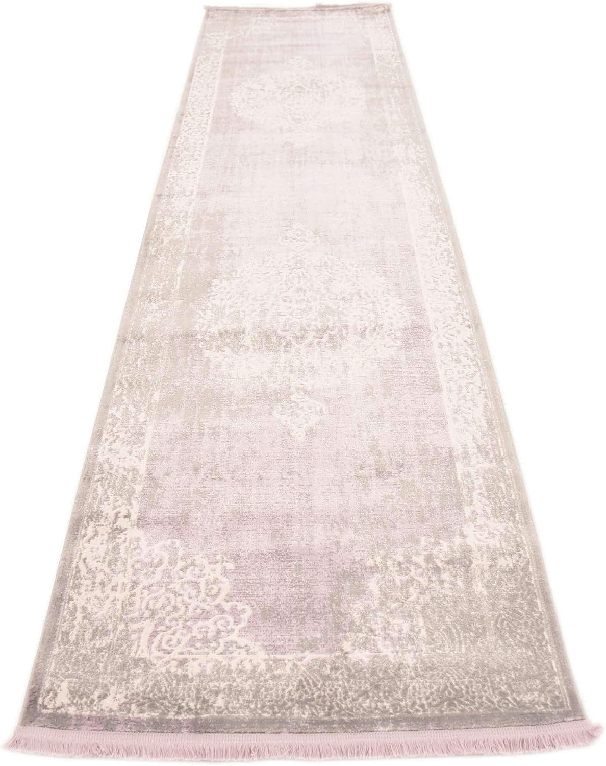 New Classical Collection Area Rug - Olwen (4'Round, Purple/ Gray)