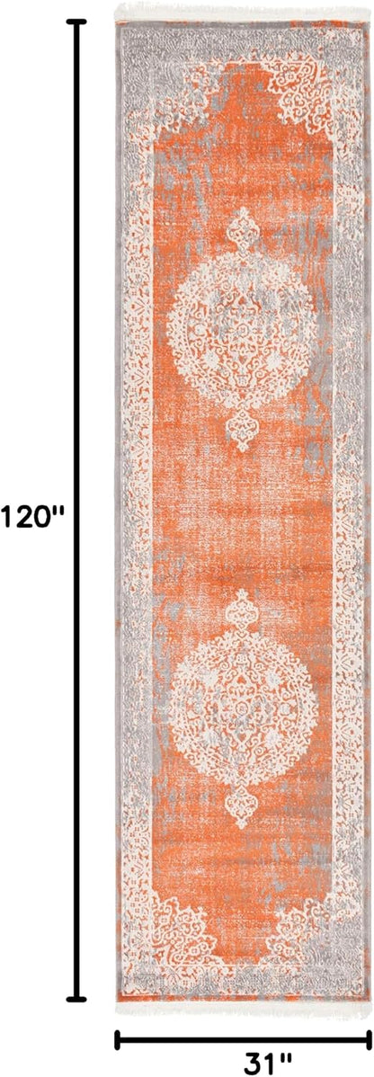 New Classical Collection Area Rug - Olwen (4'Round, Purple/ Gray)