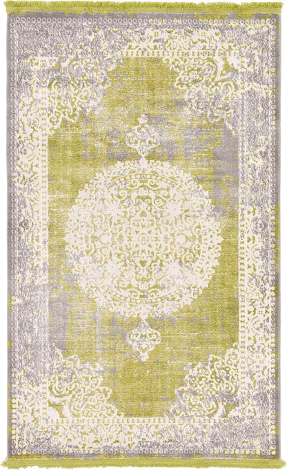 New Classical Collection Area Rug - Olwen (4'Round, Purple/ Gray)