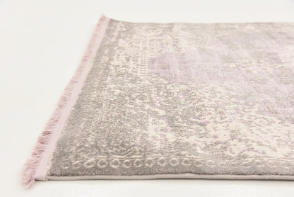New Classical Collection Area Rug - Olwen (4'Round, Purple/ Gray)