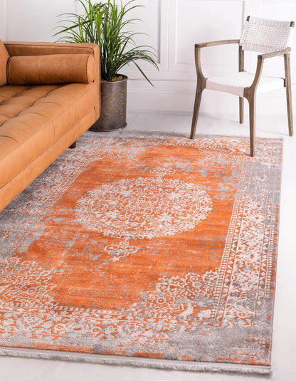 New Classical Collection Area Rug - Olwen (4'Round, Purple/ Gray)