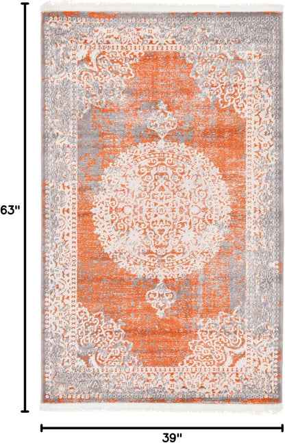 New Classical Collection Area Rug - Olwen (4'Round, Purple/ Gray)