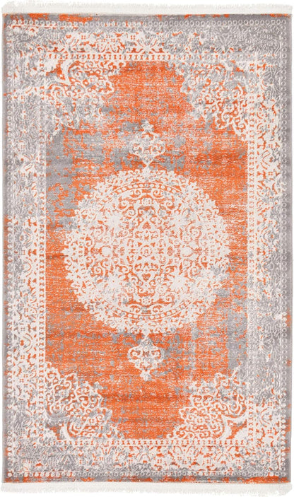 New Classical Collection Area Rug - Olwen (4'Round, Purple/ Gray)
