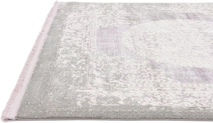 New Classical Collection Area Rug - Olwen (4'Round, Purple/ Gray)