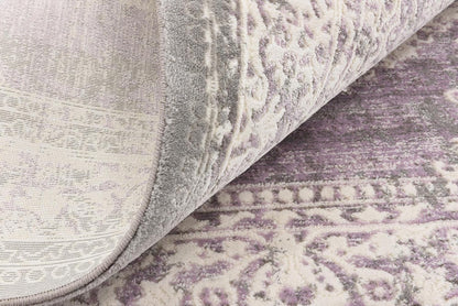New Classical Collection Area Rug - Olwen (4'Round, Purple/ Gray)