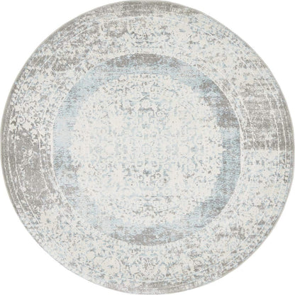 New Classical Collection Area Rug - Olwen (4'Round, Purple/ Gray)