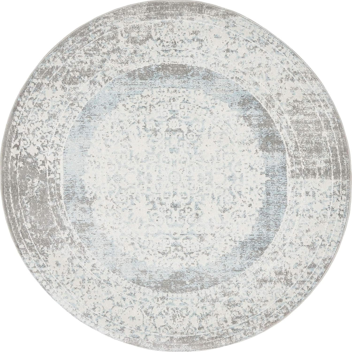 New Classical Collection Area Rug - Olwen (4'Round, Purple/ Gray)