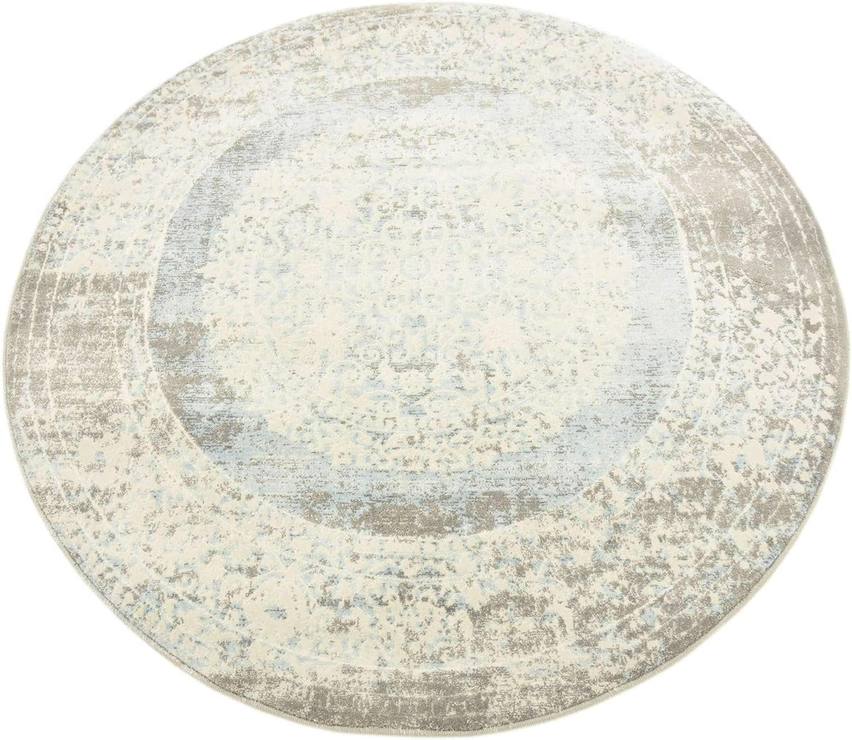 New Classical Collection Area Rug - Olwen (4'Round, Purple/ Gray)