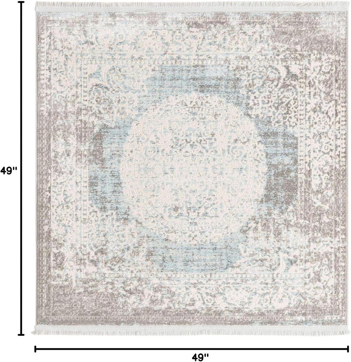 New Classical Collection Area Rug - Olwen (4'Round, Purple/ Gray)