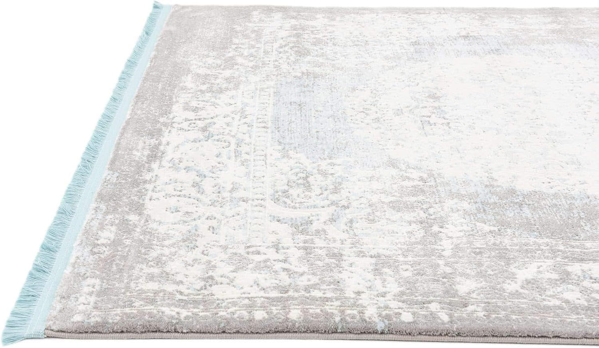 New Classical Collection Area Rug - Olwen (4'Round, Purple/ Gray)