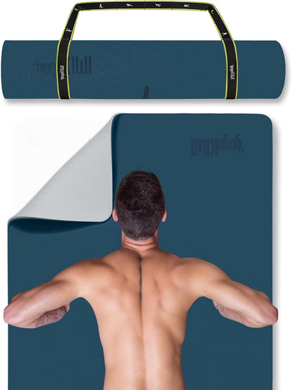 Extra Wide Yoga Mat for Men Women (72"L x 36"W) Non Slip Fitness & Exercise Mat with Alignment Marks for Yoga, Pilates, Floor Workouts