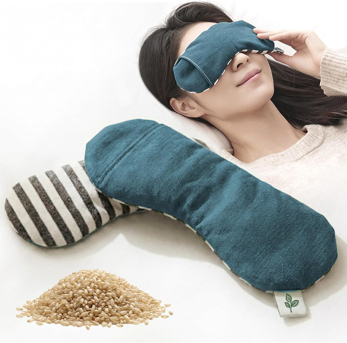 Seoul Heated Eye Mask for Dry Eyes – Microwavable Moist Heat Warm Compress (Green, Large)