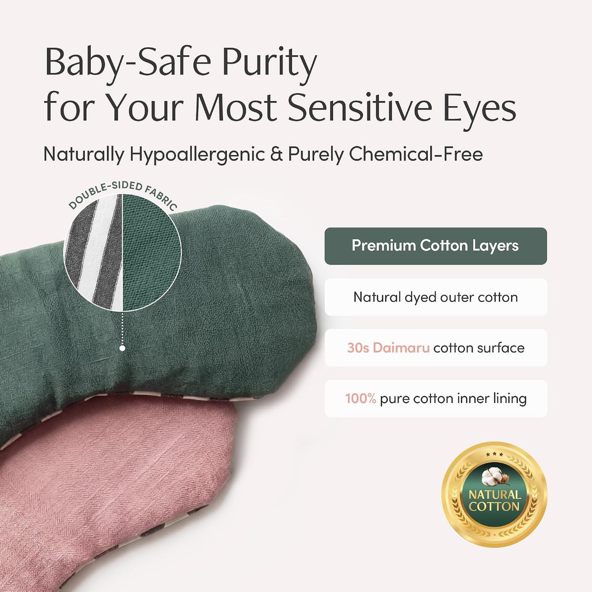 Seoul Heated Eye Mask for Dry Eyes – Microwavable Moist Heat Warm Compress (Green, Large)