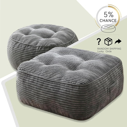 11" Thick Washable Floor Pillow for Adults, Yoga & Meditation Cushion with Handle, Square Large Pillows Seating with Removable Tufted Corduroy Cover for Tatami Living Room Board Games, Blind Shape