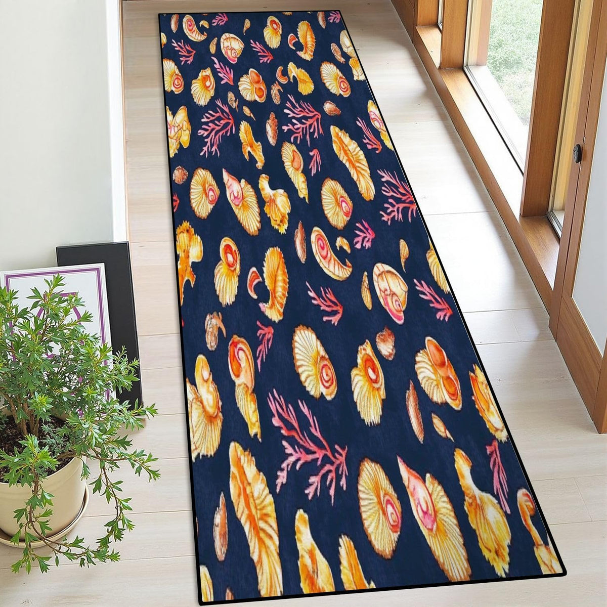 Runner Rug Washable 2x6 Seamless Pattern Fish Swimming Against Current Against Crowd Non-Slip Hallway Area Rug Indoor Outdoor Home Decor for Entryway Bathroom Kitchen Carpet Yoga Floor Mat