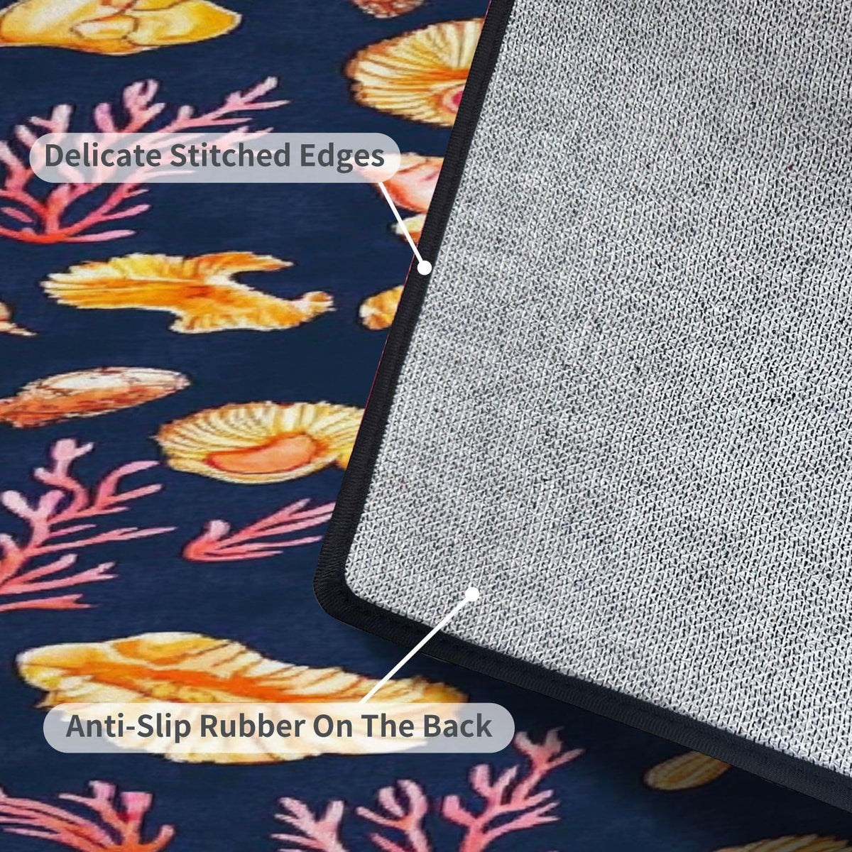 Runner Rug Washable 2x6 Seamless Pattern Fish Swimming Against Current Against Crowd Non-Slip Hallway Area Rug Indoor Outdoor Home Decor for Entryway Bathroom Kitchen Carpet Yoga Floor Mat