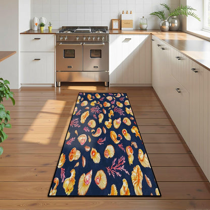 Runner Rug Washable 2x6 Seamless Pattern Fish Swimming Against Current Against Crowd Non-Slip Hallway Area Rug Indoor Outdoor Home Decor for Entryway Bathroom Kitchen Carpet Yoga Floor Mat