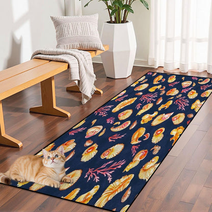 Runner Rug Washable 2x6 Seamless Pattern Fish Swimming Against Current Against Crowd Non-Slip Hallway Area Rug Indoor Outdoor Home Decor for Entryway Bathroom Kitchen Carpet Yoga Floor Mat