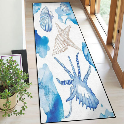 Runner Rug Washable 2x6 Seamless Pattern Fish Swimming Against Current Against Crowd Non-Slip Hallway Area Rug Indoor Outdoor Home Decor for Entryway Bathroom Kitchen Carpet Yoga Floor Mat