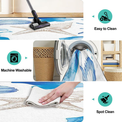 Runner Rug Washable 2x6 Seamless Pattern Fish Swimming Against Current Against Crowd Non-Slip Hallway Area Rug Indoor Outdoor Home Decor for Entryway Bathroom Kitchen Carpet Yoga Floor Mat