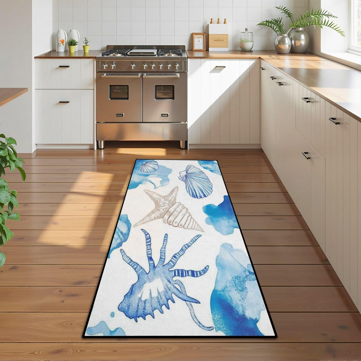 Runner Rug Washable 2x6 Seamless Pattern Fish Swimming Against Current Against Crowd Non-Slip Hallway Area Rug Indoor Outdoor Home Decor for Entryway Bathroom Kitchen Carpet Yoga Floor Mat