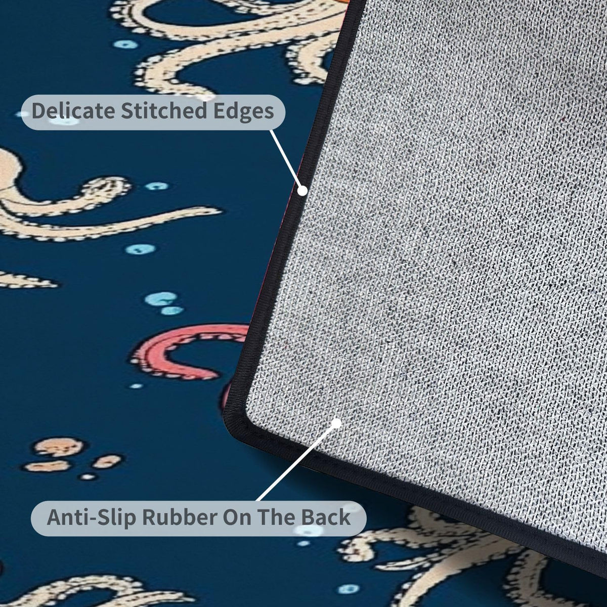 Runner Rug Washable 2x6 Seamless Pattern Fish Swimming Against Current Against Crowd Non-Slip Hallway Area Rug Indoor Outdoor Home Decor for Entryway Bathroom Kitchen Carpet Yoga Floor Mat