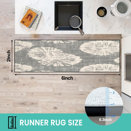 Runner Rug Washable 2x6 Seamless Pattern Fish Swimming Against Current Against Crowd Non-Slip Hallway Area Rug Indoor Outdoor Home Decor for Entryway Bathroom Kitchen Carpet Yoga Floor Mat