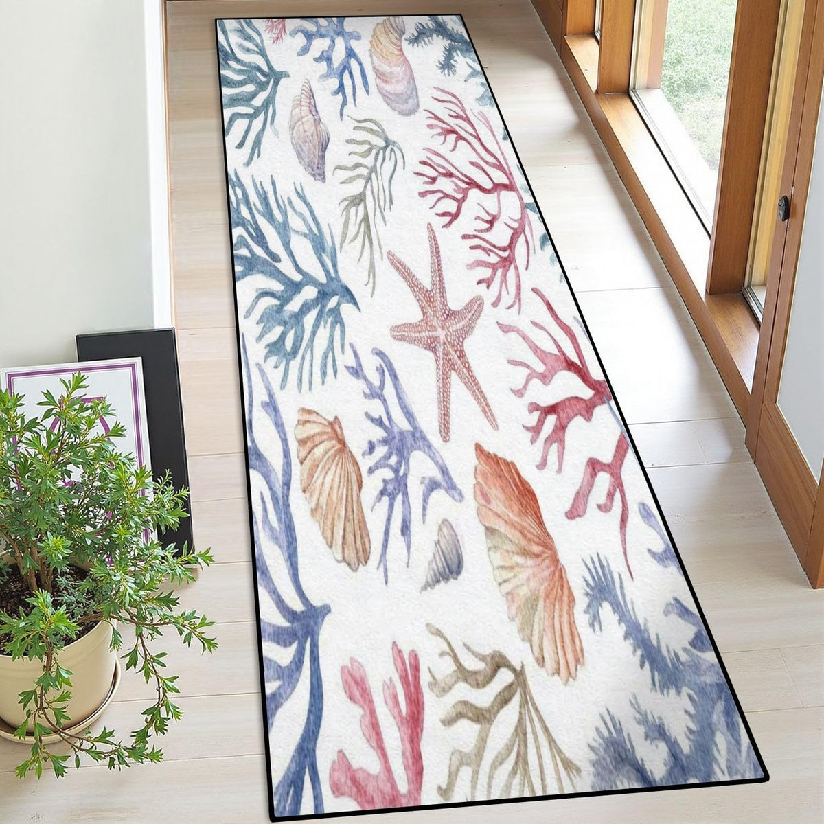 Runner Rug Washable 2x6 Seamless Pattern Fish Swimming Against Current Against Crowd Non-Slip Hallway Area Rug Indoor Outdoor Home Decor for Entryway Bathroom Kitchen Carpet Yoga Floor Mat