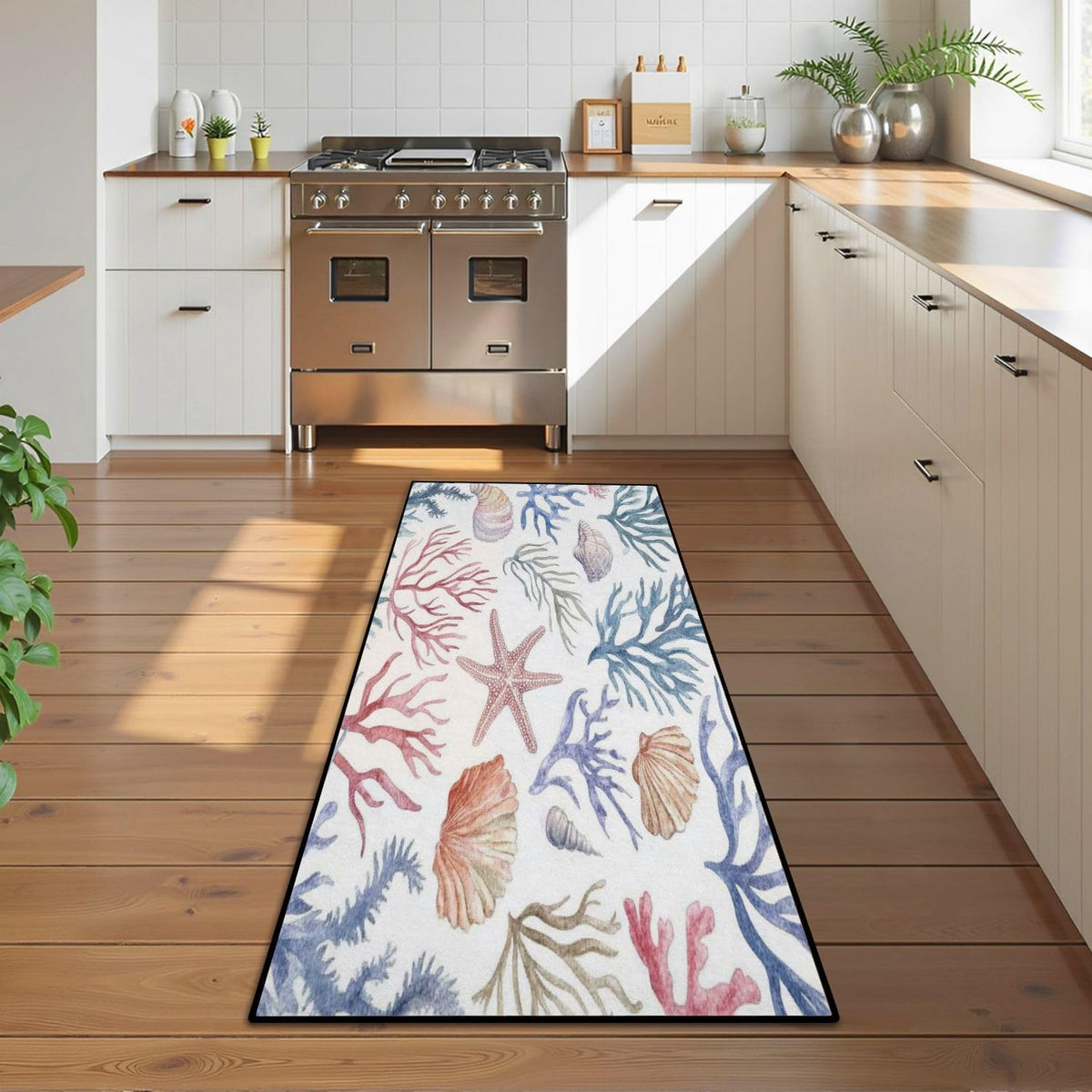 Runner Rug Washable 2x6 Seamless Pattern Fish Swimming Against Current Against Crowd Non-Slip Hallway Area Rug Indoor Outdoor Home Decor for Entryway Bathroom Kitchen Carpet Yoga Floor Mat