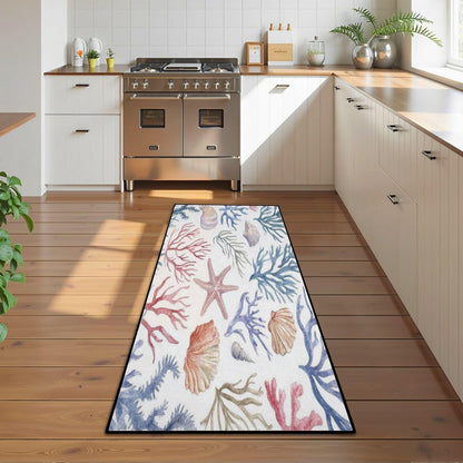 Runner Rug Washable 2x6 Seamless Pattern Fish Swimming Against Current Against Crowd Non-Slip Hallway Area Rug Indoor Outdoor Home Decor for Entryway Bathroom Kitchen Carpet Yoga Floor Mat