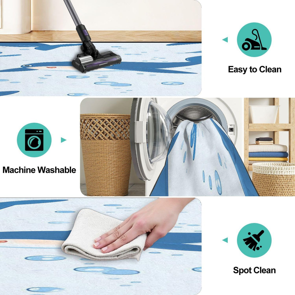 Runner Rug Washable 2x6 Seamless Pattern Fish Swimming Against Current Against Crowd Non-Slip Hallway Area Rug Indoor Outdoor Home Decor for Entryway Bathroom Kitchen Carpet Yoga Floor Mat