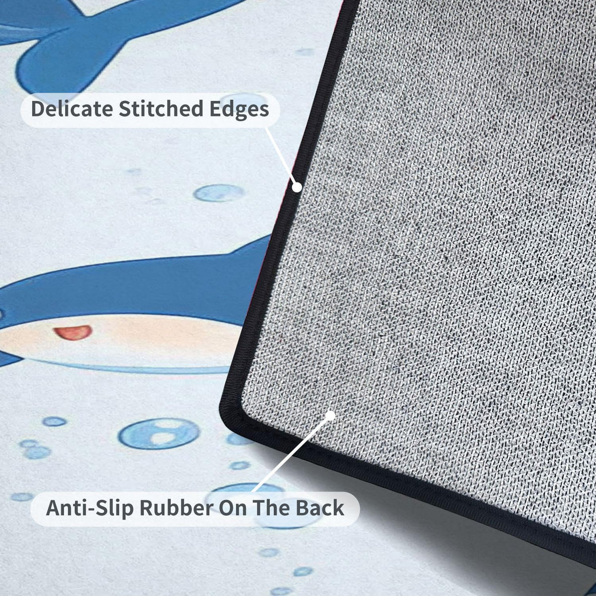 Runner Rug Washable 2x6 Seamless Pattern Fish Swimming Against Current Against Crowd Non-Slip Hallway Area Rug Indoor Outdoor Home Decor for Entryway Bathroom Kitchen Carpet Yoga Floor Mat