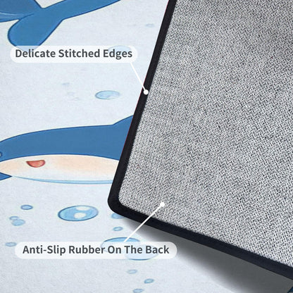 Runner Rug Washable 2x6 Seamless Pattern Fish Swimming Against Current Against Crowd Non-Slip Hallway Area Rug Indoor Outdoor Home Decor for Entryway Bathroom Kitchen Carpet Yoga Floor Mat