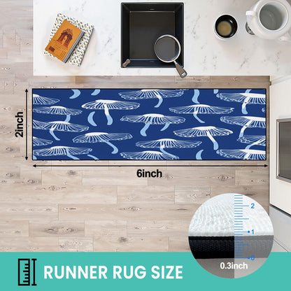 Runner Rug Washable 2x6 Seamless Pattern Fish Swimming Against Current Against Crowd Non-Slip Hallway Area Rug Indoor Outdoor Home Decor for Entryway Bathroom Kitchen Carpet Yoga Floor Mat