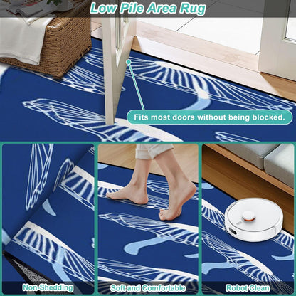 Runner Rug Washable 2x6 Seamless Pattern Fish Swimming Against Current Against Crowd Non-Slip Hallway Area Rug Indoor Outdoor Home Decor for Entryway Bathroom Kitchen Carpet Yoga Floor Mat