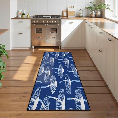Runner Rug Washable 2x6 Seamless Pattern Fish Swimming Against Current Against Crowd Non-Slip Hallway Area Rug Indoor Outdoor Home Decor for Entryway Bathroom Kitchen Carpet Yoga Floor Mat