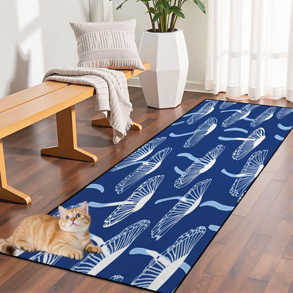 Runner Rug Washable 2x6 Seamless Pattern Fish Swimming Against Current Against Crowd Non-Slip Hallway Area Rug Indoor Outdoor Home Decor for Entryway Bathroom Kitchen Carpet Yoga Floor Mat
