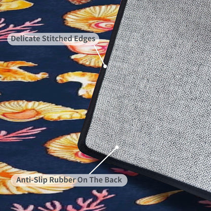 Runner Rug Washable 2x6 Seamless Pattern Fish Swimming Against Current Against Crowd Non-Slip Hallway Area Rug Indoor Outdoor Home Decor for Entryway Bathroom Kitchen Carpet Yoga Floor Mat