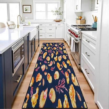 Runner Rug Washable 2x6 Seamless Pattern Fish Swimming Against Current Against Crowd Non-Slip Hallway Area Rug Indoor Outdoor Home Decor for Entryway Bathroom Kitchen Carpet Yoga Floor Mat
