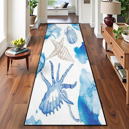 Runner Rug Washable 2x6 Seamless Pattern Fish Swimming Against Current Against Crowd Non-Slip Hallway Area Rug Indoor Outdoor Home Decor for Entryway Bathroom Kitchen Carpet Yoga Floor Mat