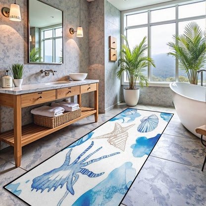 Runner Rug Washable 2x6 Seamless Pattern Fish Swimming Against Current Against Crowd Non-Slip Hallway Area Rug Indoor Outdoor Home Decor for Entryway Bathroom Kitchen Carpet Yoga Floor Mat