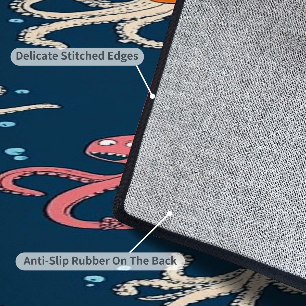 Runner Rug Washable 2x6 Seamless Pattern Fish Swimming Against Current Against Crowd Non-Slip Hallway Area Rug Indoor Outdoor Home Decor for Entryway Bathroom Kitchen Carpet Yoga Floor Mat