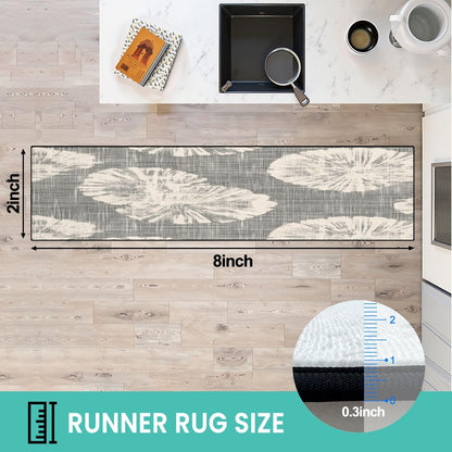 Runner Rug Washable 2x6 Seamless Pattern Fish Swimming Against Current Against Crowd Non-Slip Hallway Area Rug Indoor Outdoor Home Decor for Entryway Bathroom Kitchen Carpet Yoga Floor Mat