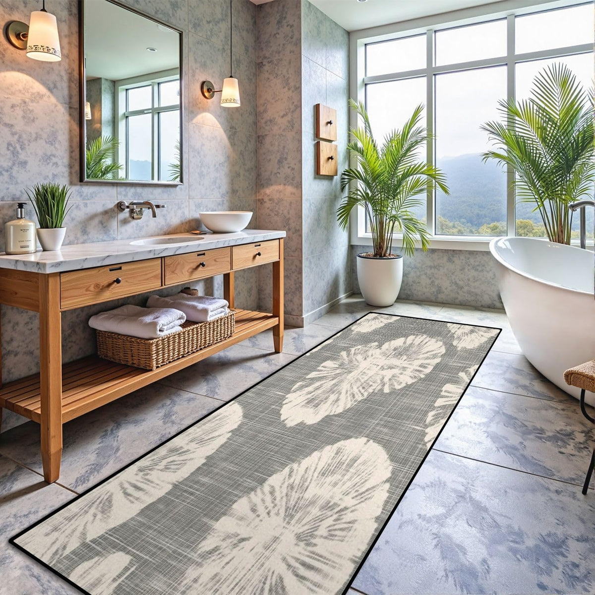 Runner Rug Washable 2x6 Seamless Pattern Fish Swimming Against Current Against Crowd Non-Slip Hallway Area Rug Indoor Outdoor Home Decor for Entryway Bathroom Kitchen Carpet Yoga Floor Mat