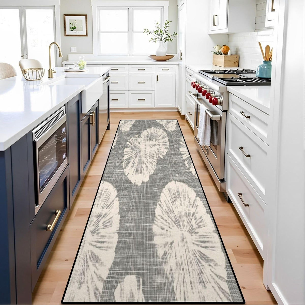 Runner Rug Washable 2x6 Seamless Pattern Fish Swimming Against Current Against Crowd Non-Slip Hallway Area Rug Indoor Outdoor Home Decor for Entryway Bathroom Kitchen Carpet Yoga Floor Mat
