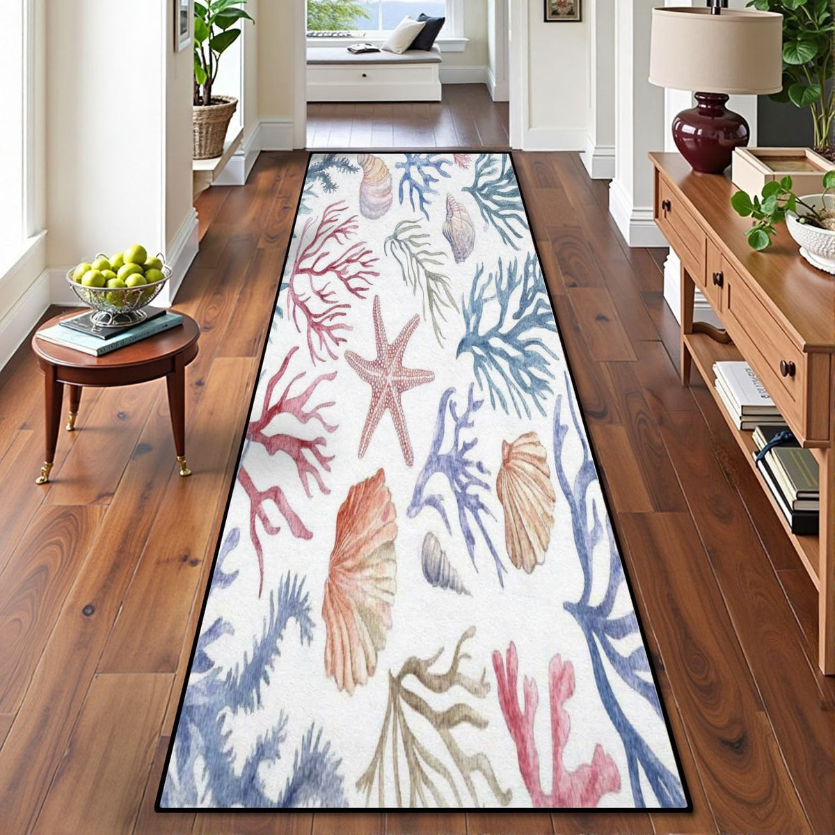 Runner Rug Washable 2x6 Seamless Pattern Fish Swimming Against Current Against Crowd Non-Slip Hallway Area Rug Indoor Outdoor Home Decor for Entryway Bathroom Kitchen Carpet Yoga Floor Mat