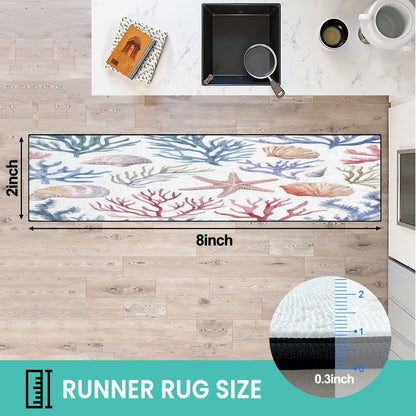 Runner Rug Washable 2x6 Seamless Pattern Fish Swimming Against Current Against Crowd Non-Slip Hallway Area Rug Indoor Outdoor Home Decor for Entryway Bathroom Kitchen Carpet Yoga Floor Mat