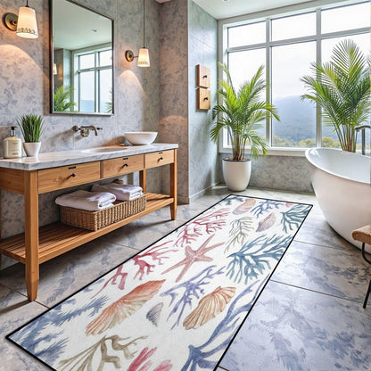 Runner Rug Washable 2x6 Seamless Pattern Fish Swimming Against Current Against Crowd Non-Slip Hallway Area Rug Indoor Outdoor Home Decor for Entryway Bathroom Kitchen Carpet Yoga Floor Mat
