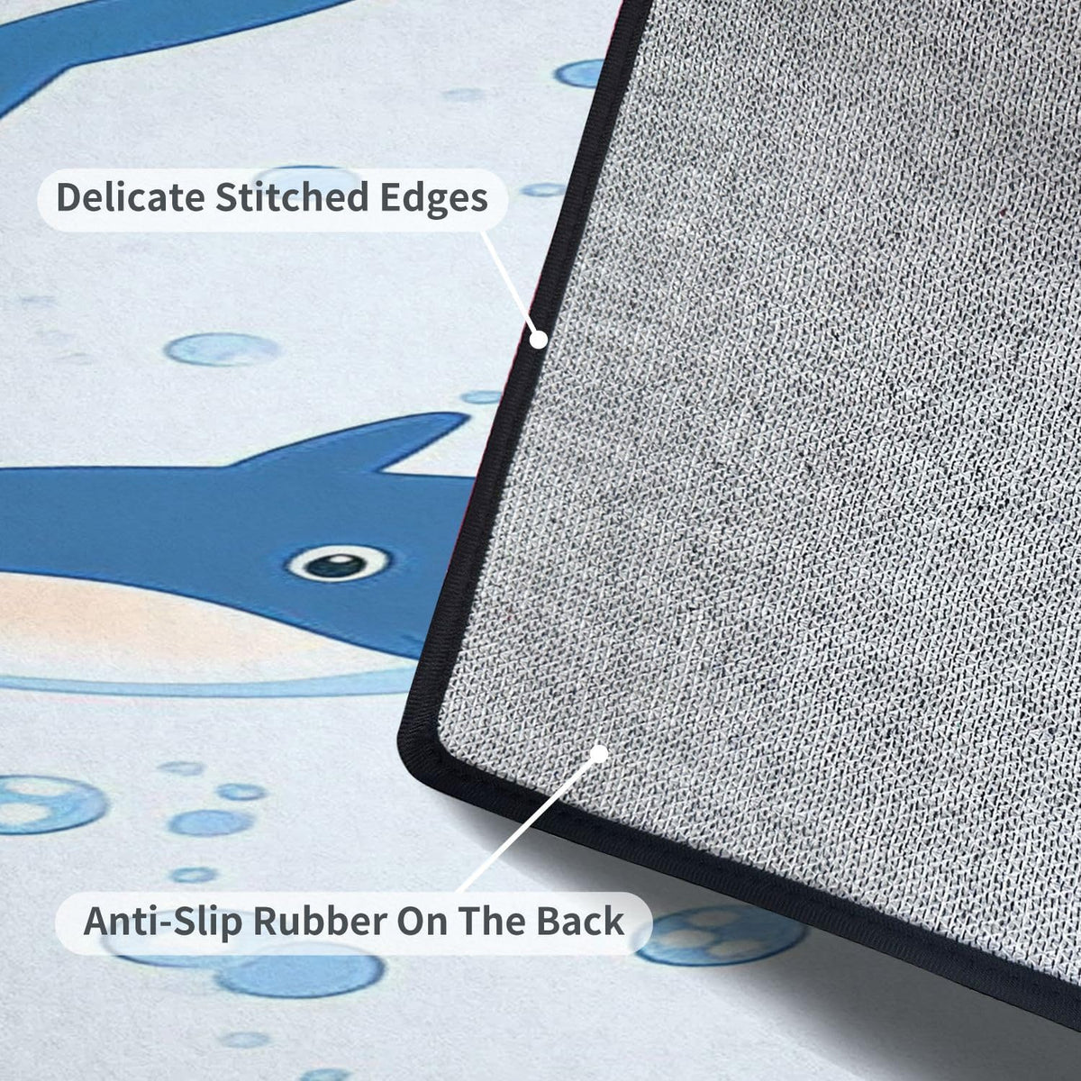 Runner Rug Washable 2x6 Seamless Pattern Fish Swimming Against Current Against Crowd Non-Slip Hallway Area Rug Indoor Outdoor Home Decor for Entryway Bathroom Kitchen Carpet Yoga Floor Mat
